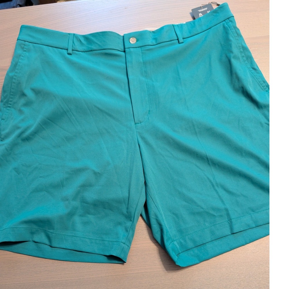 NWT Walter Hagen Mens Golf Shorts 40 Green Performance II Flat Front 9" Inseam